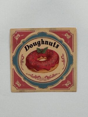 5cm x 5cm - Retro Food Advertisement Stickers - Doughnuts