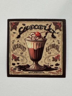 5cm x 5cm - Retro Food Advertisement Stickers - Chocelet
