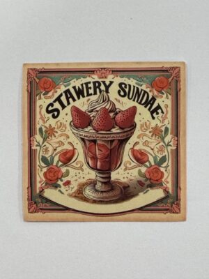 5cm x 5cm - Retro Food Advertisement Stickers - Stawery Sundae