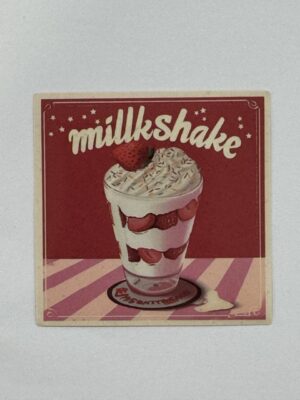5cm x 5cm - Retro Food Advertisement Stickers - Milkshake