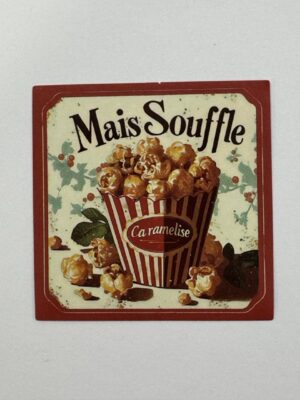5cm x 5cm - Retro Food Advertisement Stickers - Popcorn