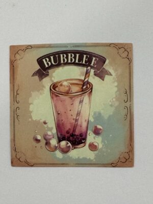 5cm x 5cm - Retro Food Advertisement Stickers - Bubblee