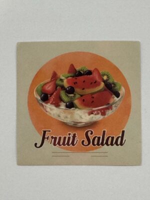 5cm x 5cm - Retro Food Advertisement Stickers - Fruit Salad
