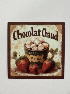 5cm x 5cm - Retro Food Advertisement Stickers - Chocolat