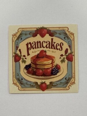 5cm x 5cm - Retro Food Advertisement Stickers - Pancakes