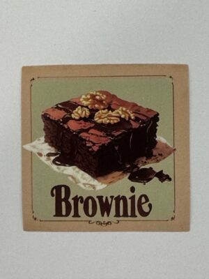 5cm x 5cm - Retro Food Advertisement Stickers - Brownie