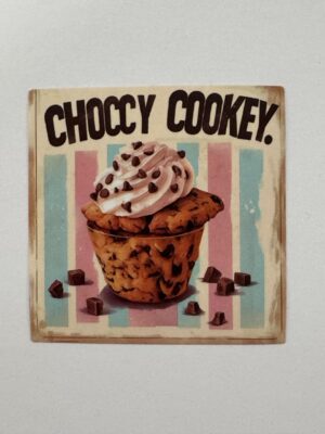 5cm x 5cm - Retro Food Advertisement Stickers - Choccy Cookey