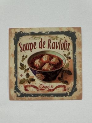 5cm x 5cm - Retro Food Advertisement Stickers - Soup