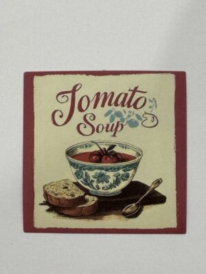 5cm x 5cm - Retro Food Advertisement Stickers - Tomato Soup