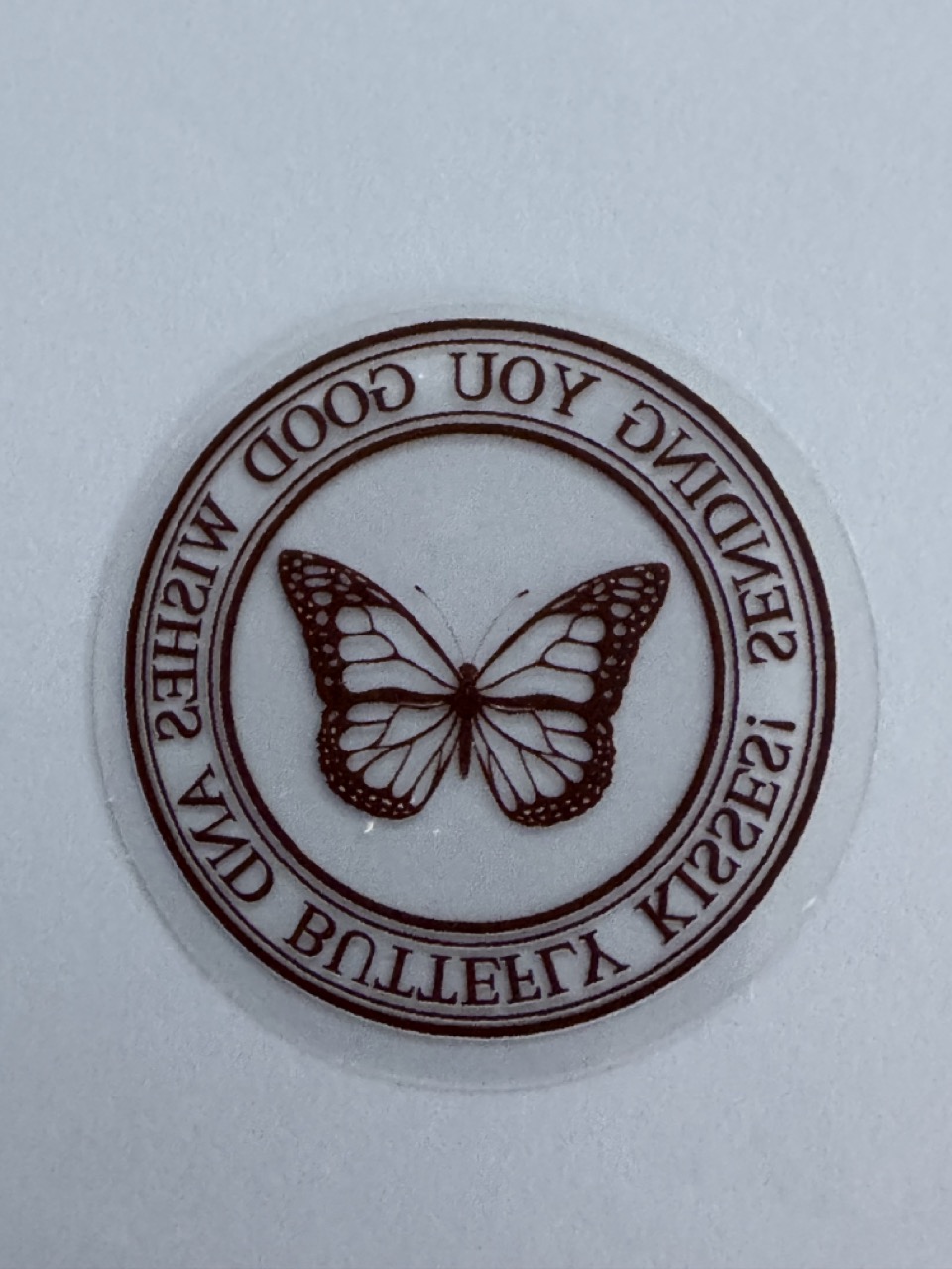 4cm x 4cm - Reverse Printed Window Sticker – Butterfly Design - Image 4