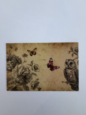14.5cm x 10cm Post Card - Vintage Style Bird Botanical