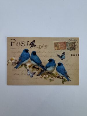 14.5cm x 10cm Post Card - Vintage Style Bird Botanical