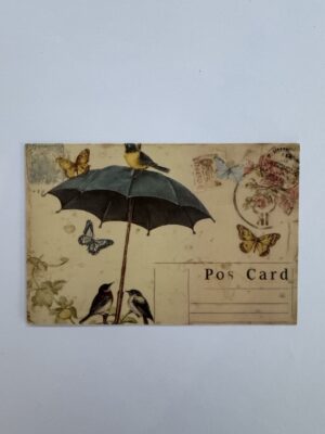 14.5cm x 10cm Post Card - Vintage Style Bird Botanical