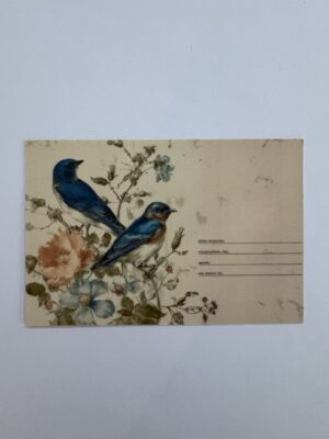 14.5cm x 10cm Post Card - Vintage Style Bird Botanical