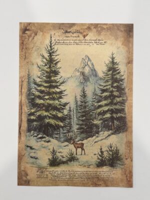 20cm x 14cm - A5 Vintage Woodland Forest Craft Papers