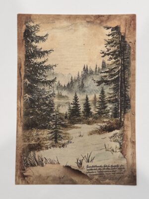 20cm x 14cm - A5 Vintage Woodland Forest Craft Papers