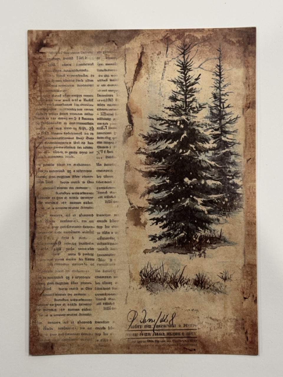 20cm x 14cm - A5 Vintage Woodland Forest Craft Papers