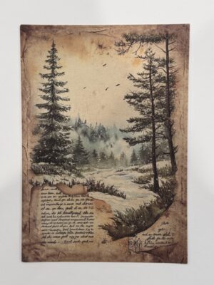 20cm x 14cm - A5 Vintage Woodland Forest Craft Papers