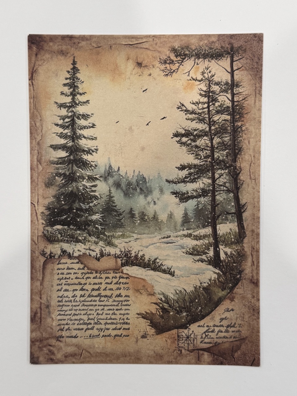 20cm x 14cm - A5 Vintage Woodland Forest Craft Papers