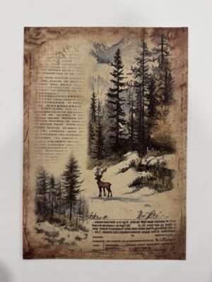 20cm x 14cm - A5 Vintage Woodland Forest Craft Papers