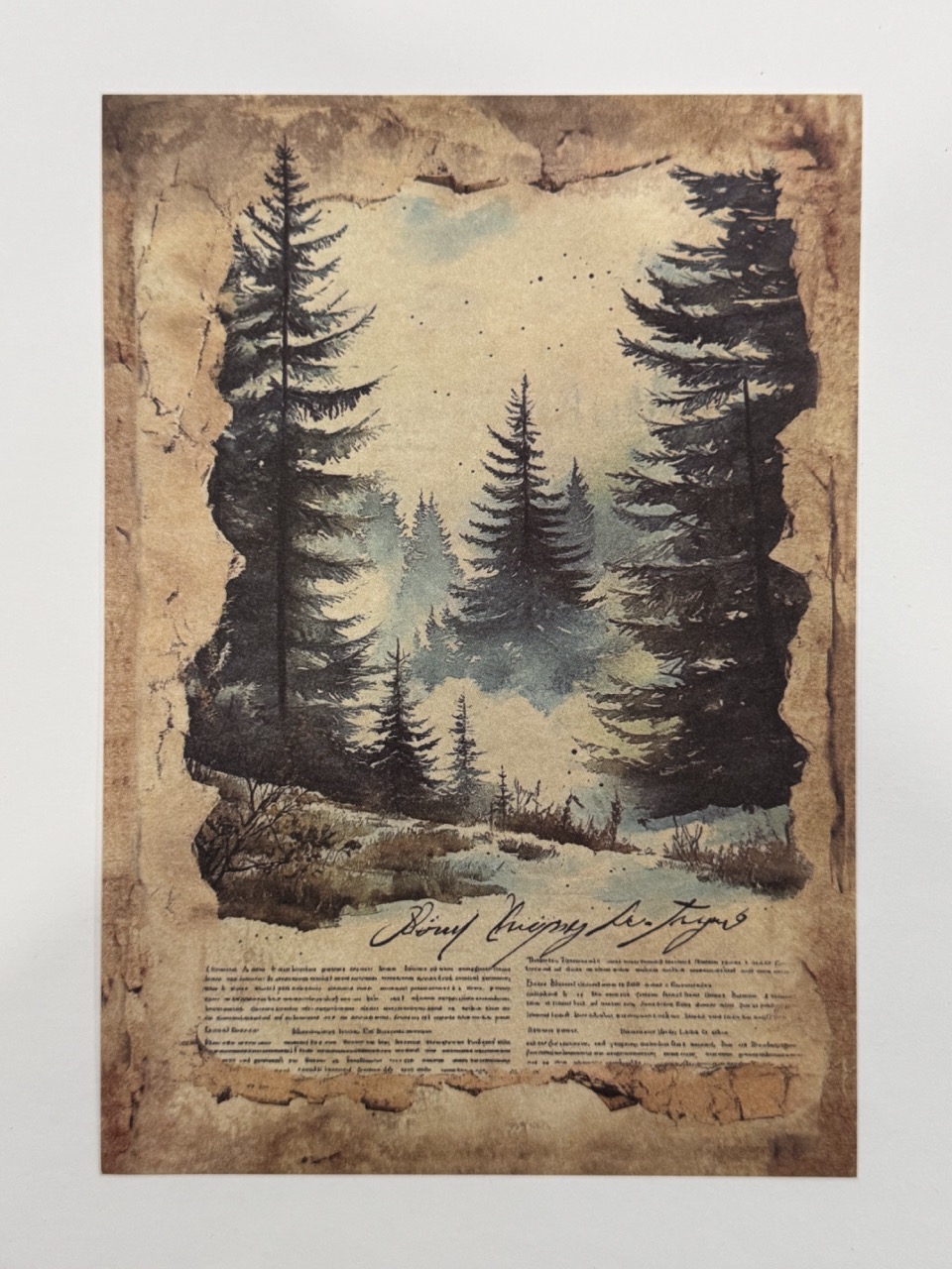 20cm x 14cm - A5 Vintage Woodland Forest Craft Papers