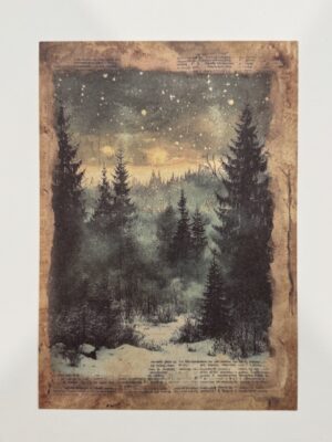 20cm x 14cm - A5 Vintage Woodland Forest Craft Papers