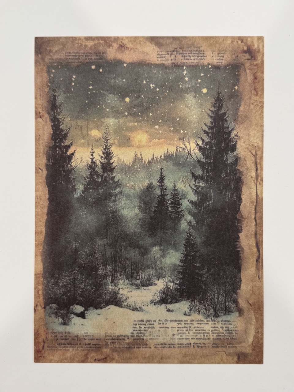 20cm x 14cm - A5 Vintage Woodland Forest Craft Papers