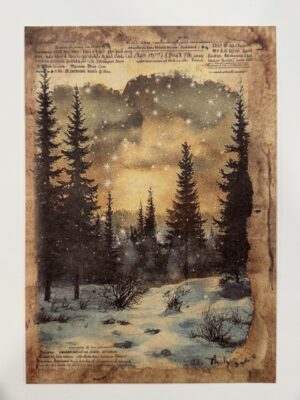 20cm x 14cm - A5 Vintage Woodland Forest Craft Papers