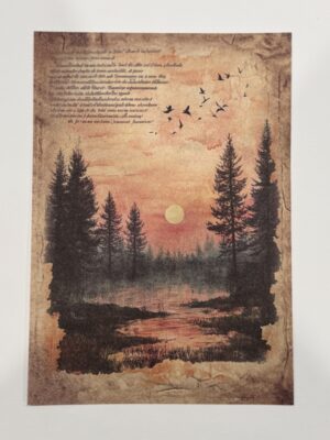 20cm x 14cm - A5 Vintage Woodland Forest Craft Papers