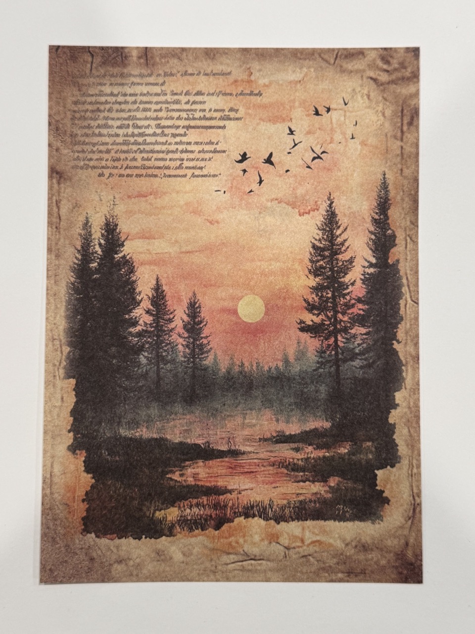 20cm x 14cm - A5 Vintage Woodland Forest Craft Papers