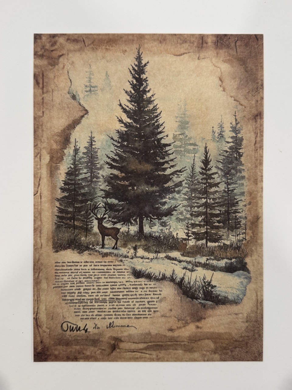 20cm x 14cm - A5 Vintage Woodland Forest Craft Papers
