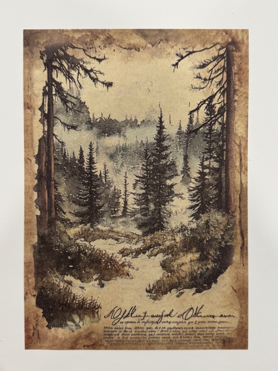 20cm x 14cm - A5 Vintage Woodland Forest Craft Papers