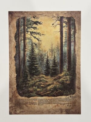 20cm x 14cm - A5 Vintage Woodland Forest Craft Papers