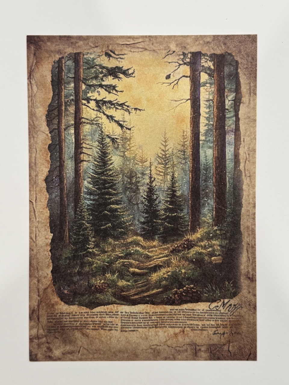 20cm x 14cm - A5 Vintage Woodland Forest Craft Papers