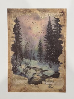 20cm x 14cm - A5 Vintage Woodland Forest Craft Papers