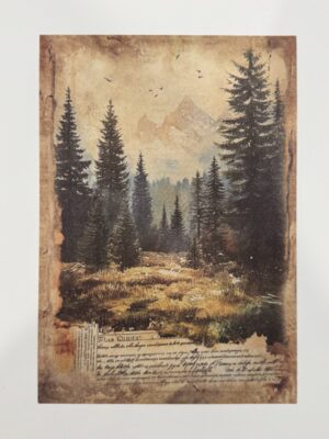 20cm x 14cm - A5 Vintage Woodland Forest Craft Papers