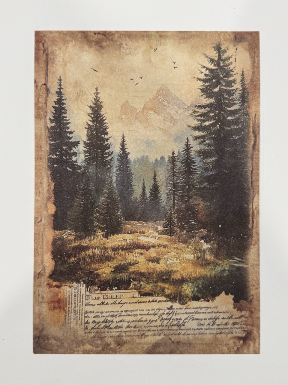 20cm x 14cm - A5 Vintage Woodland Forest Craft Papers