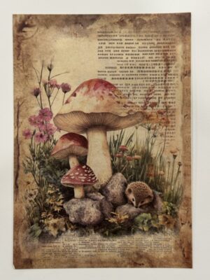 20cm x 14cm - A5 Vintage Woodland Forest Craft Papers