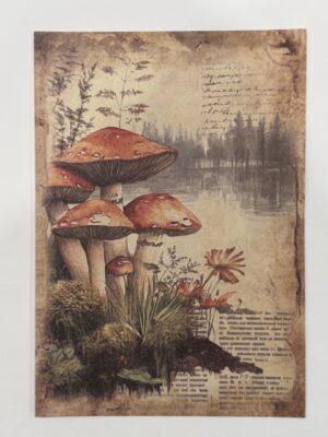 20cm x 14cm - A5 Vintage Woodland Forest Craft Papers