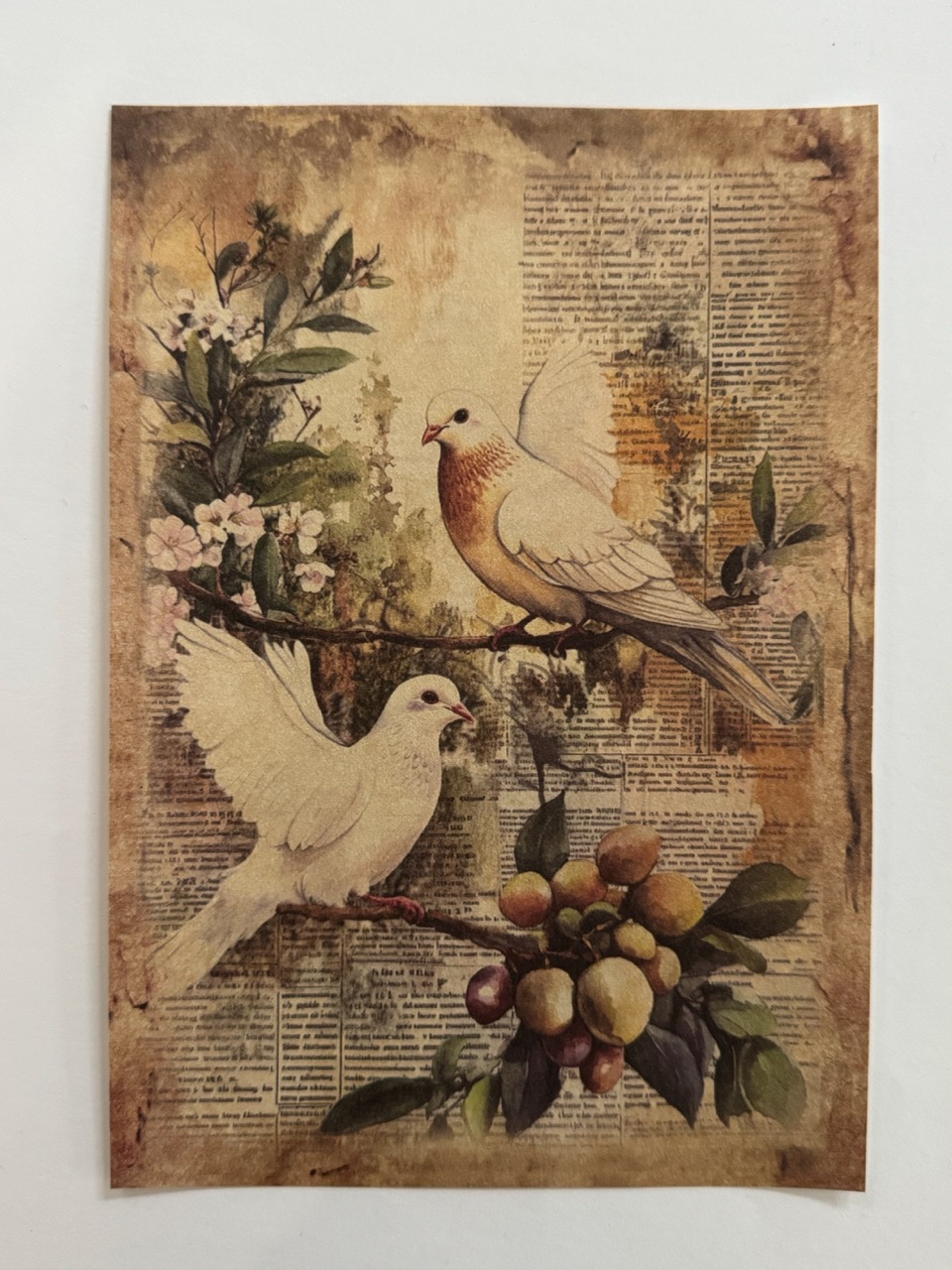 20cm x 14cm - A5 Vintage Woodland Forest Craft Papers