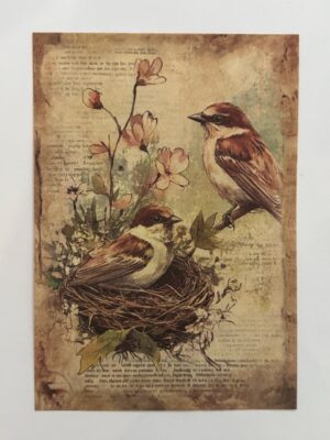 20cm x 14cm - A5 Vintage Woodland Forest Craft Papers
