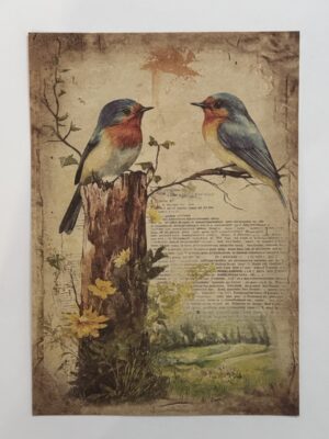 20cm x 14cm - A5 Vintage Woodland Forest Craft Papers