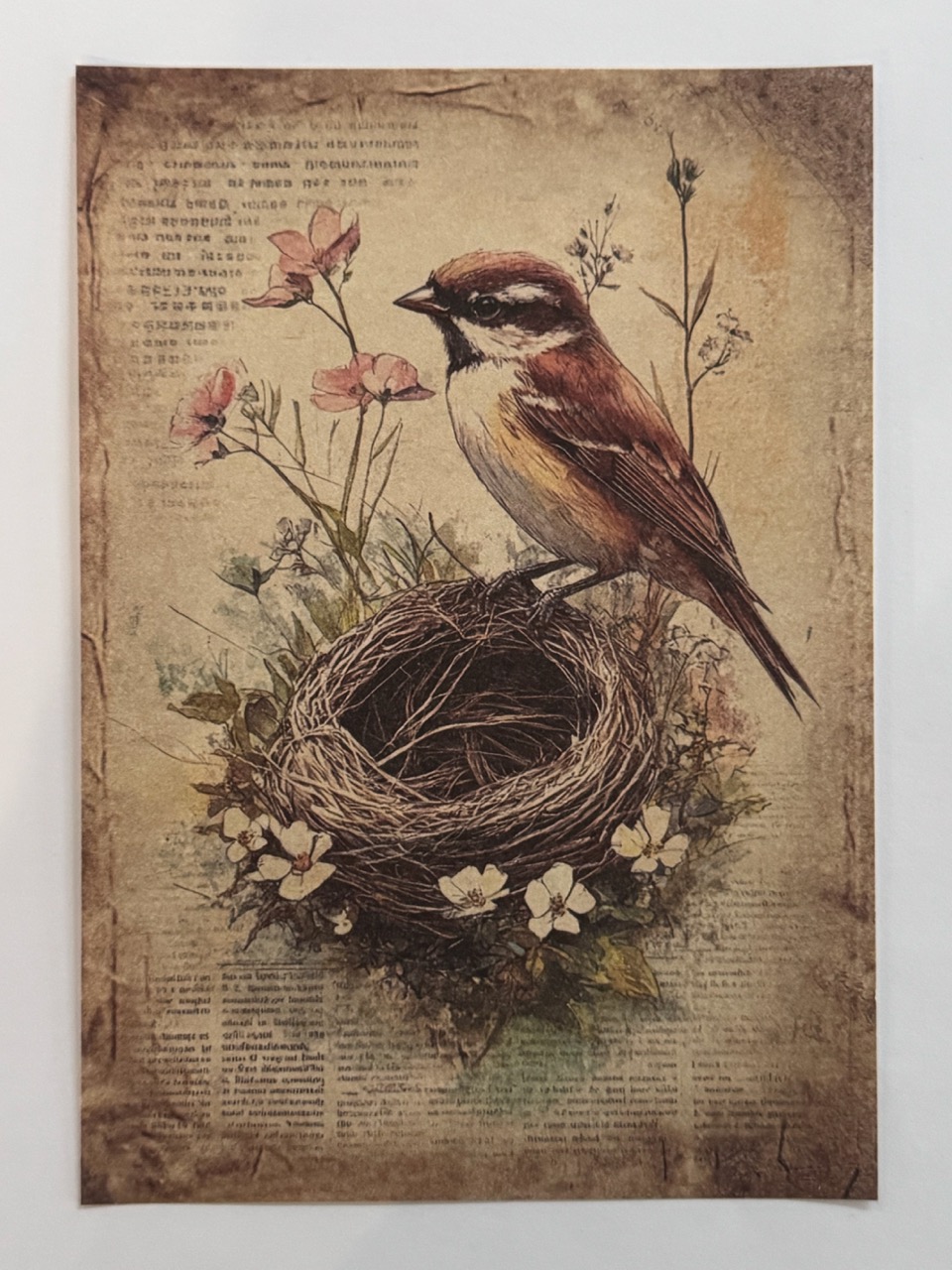 20cm x 14cm - A5 Vintage Woodland Forest Craft Papers