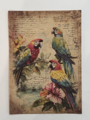 20cm x 14cm - A5 Vintage Woodland Forest Craft Papers