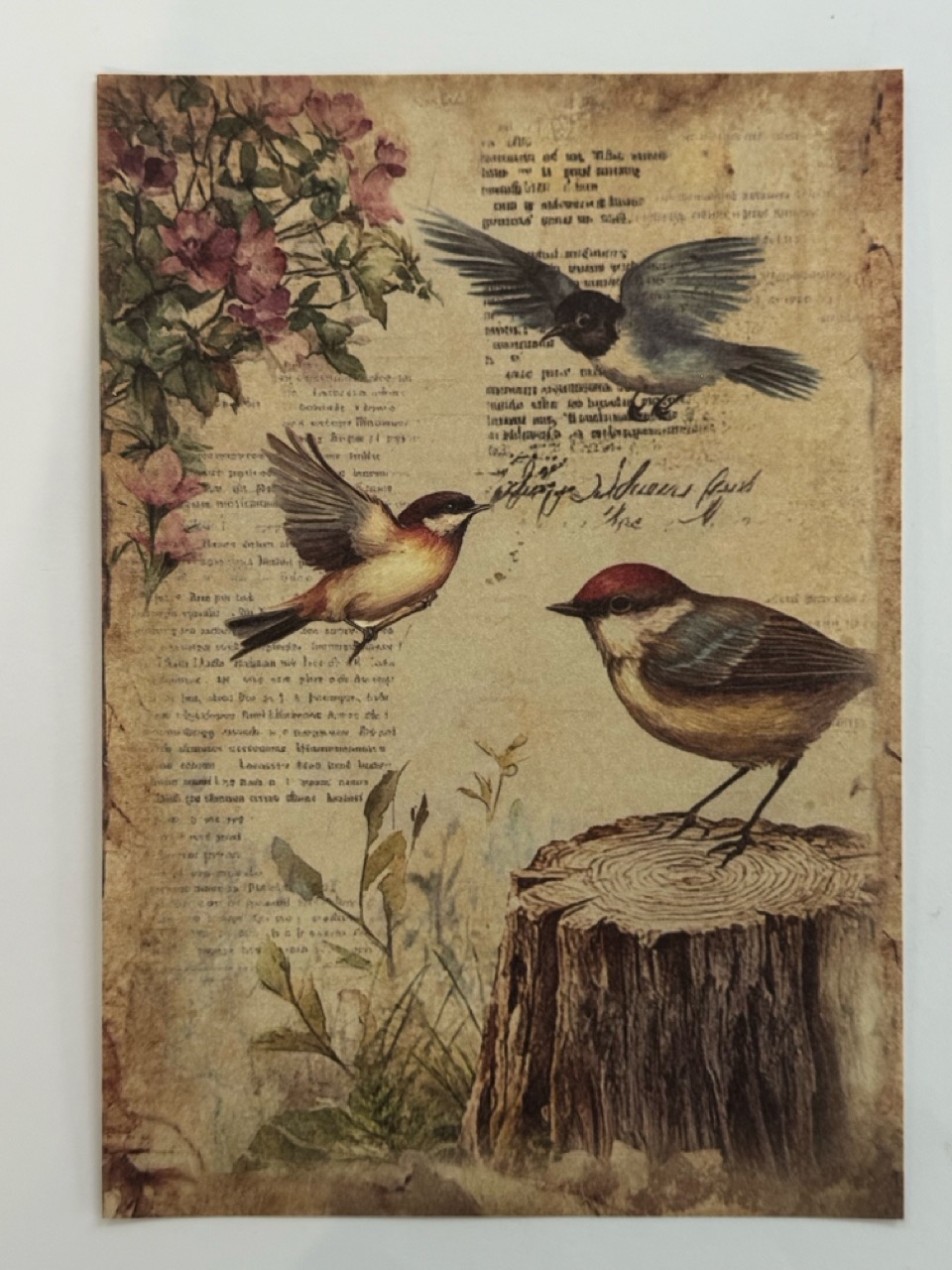 20cm x 14cm - A5 Vintage Woodland Forest Craft Papers
