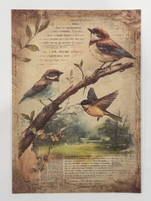 20cm x 14cm - A5 Vintage Woodland Forest Craft Papers