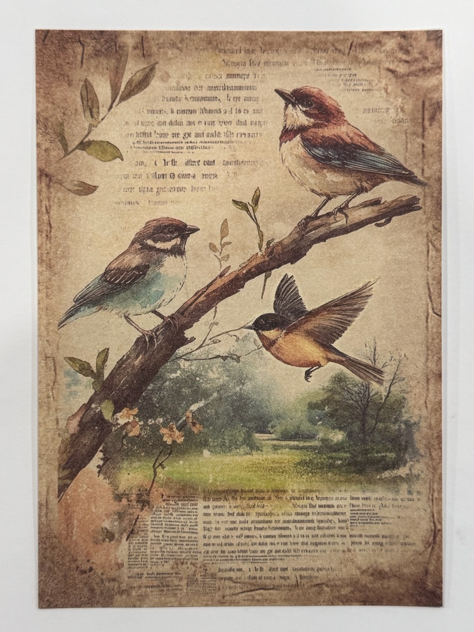 20cm x 14cm - A5 Vintage Woodland Forest Craft Papers