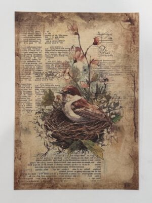 20cm x 14cm - A5 Vintage Woodland Forest Craft Papers