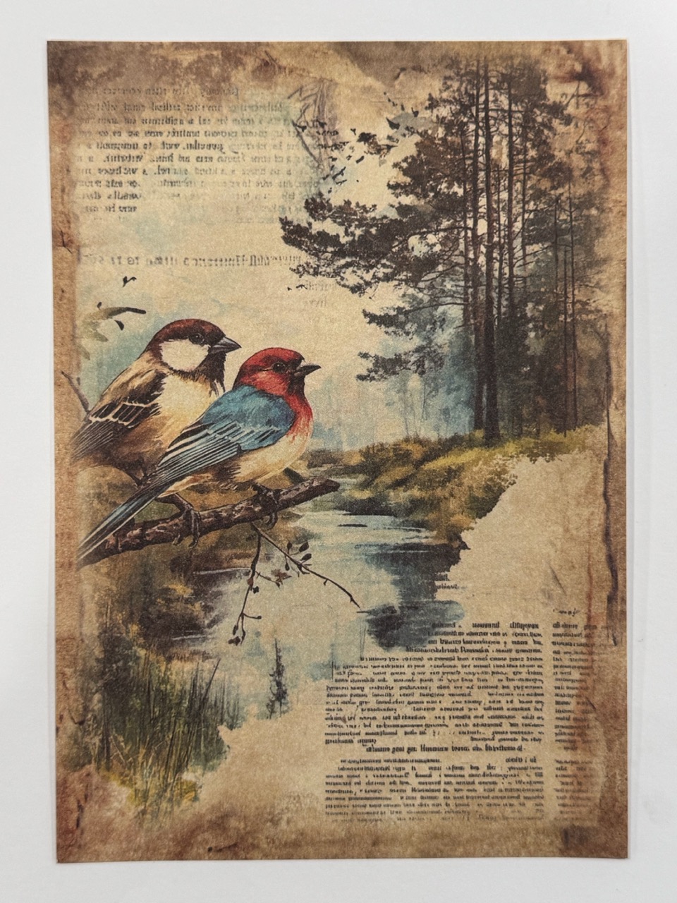 20cm x 14cm - A5 Vintage Woodland Forest Craft Papers