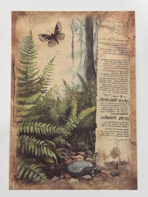 20cm x 14cm - A5 Vintage Woodland Forest Craft Papers